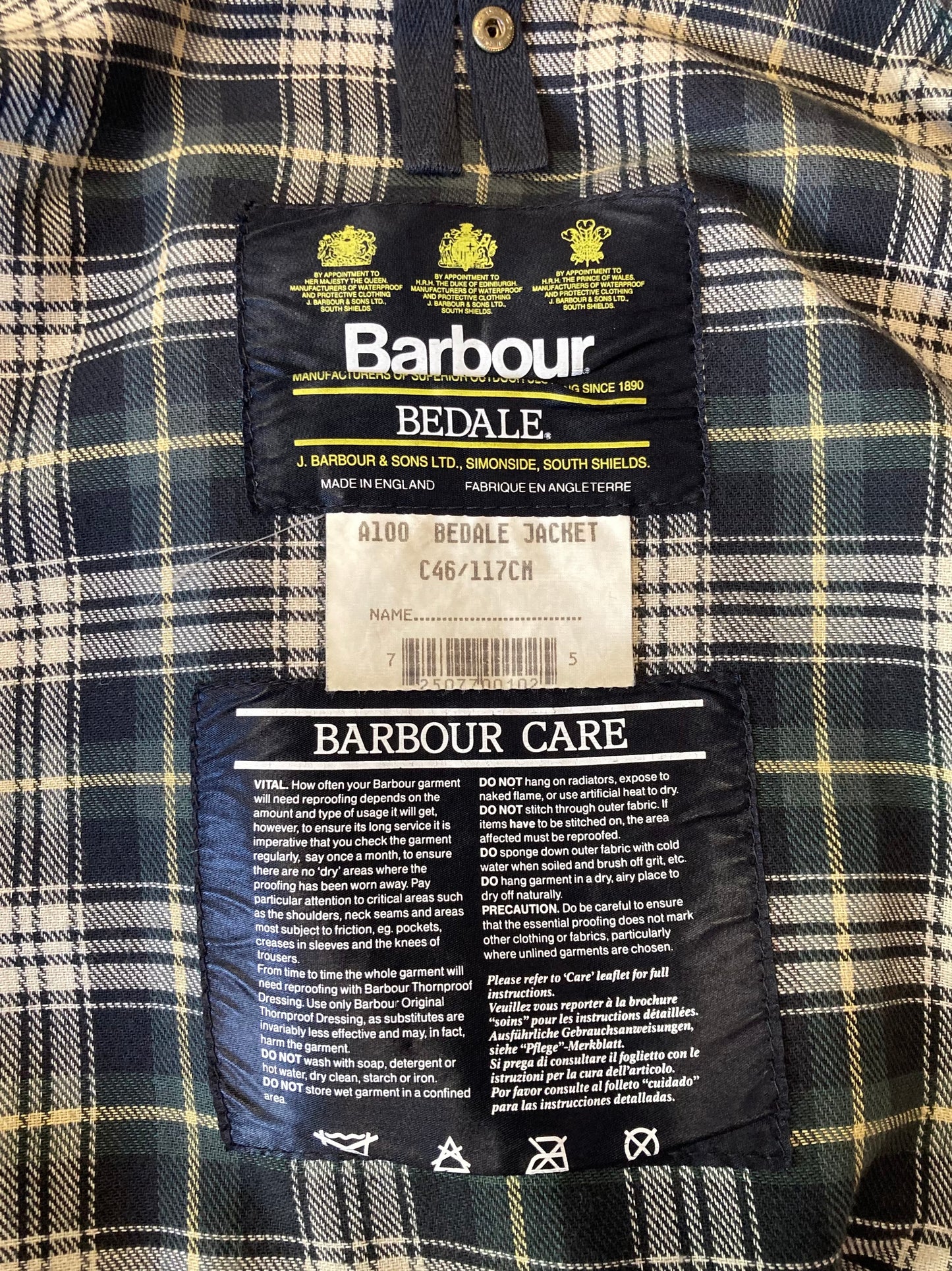 Barbour Bedale A100 vintage